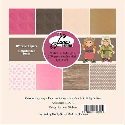 By Lene Oldfashioned tones 24 ark 15x15cm 200g